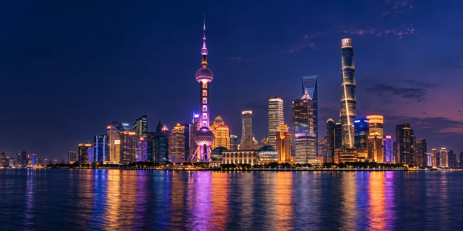 Illustrated Shanghai skyline
